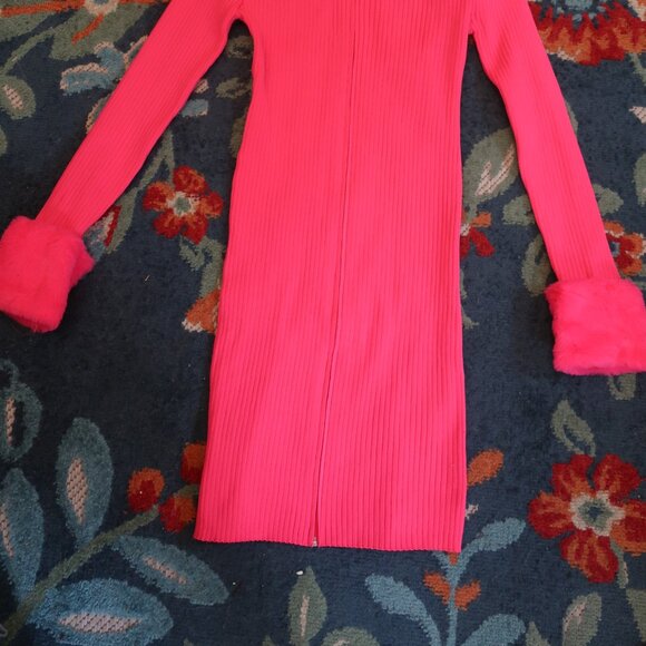 Hot Pink Ribbed Sweater Dress Barbie Elle Woods SATC Halloween Costume - Picture 3 of 3